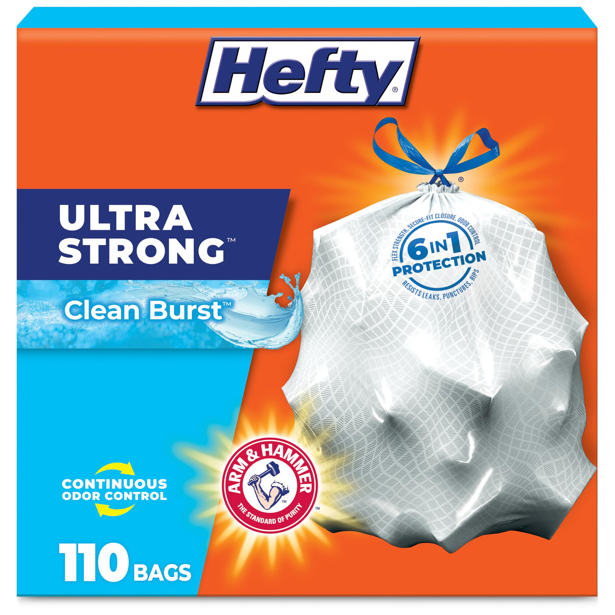 Hefty Ultra Strong Tall Kitchen Trash Bags - Citrus Twist, 13 Gallon, 40 Count