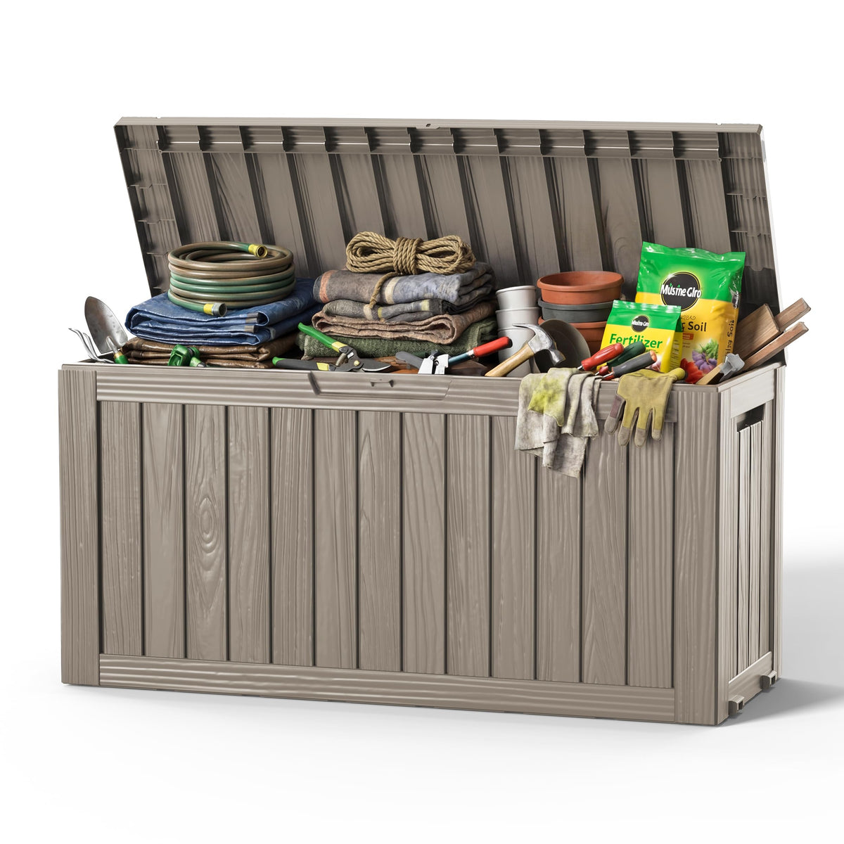 DRATO 310 Gallon Deck Boxes Outdoor Waterproof Large Outside Storage Box