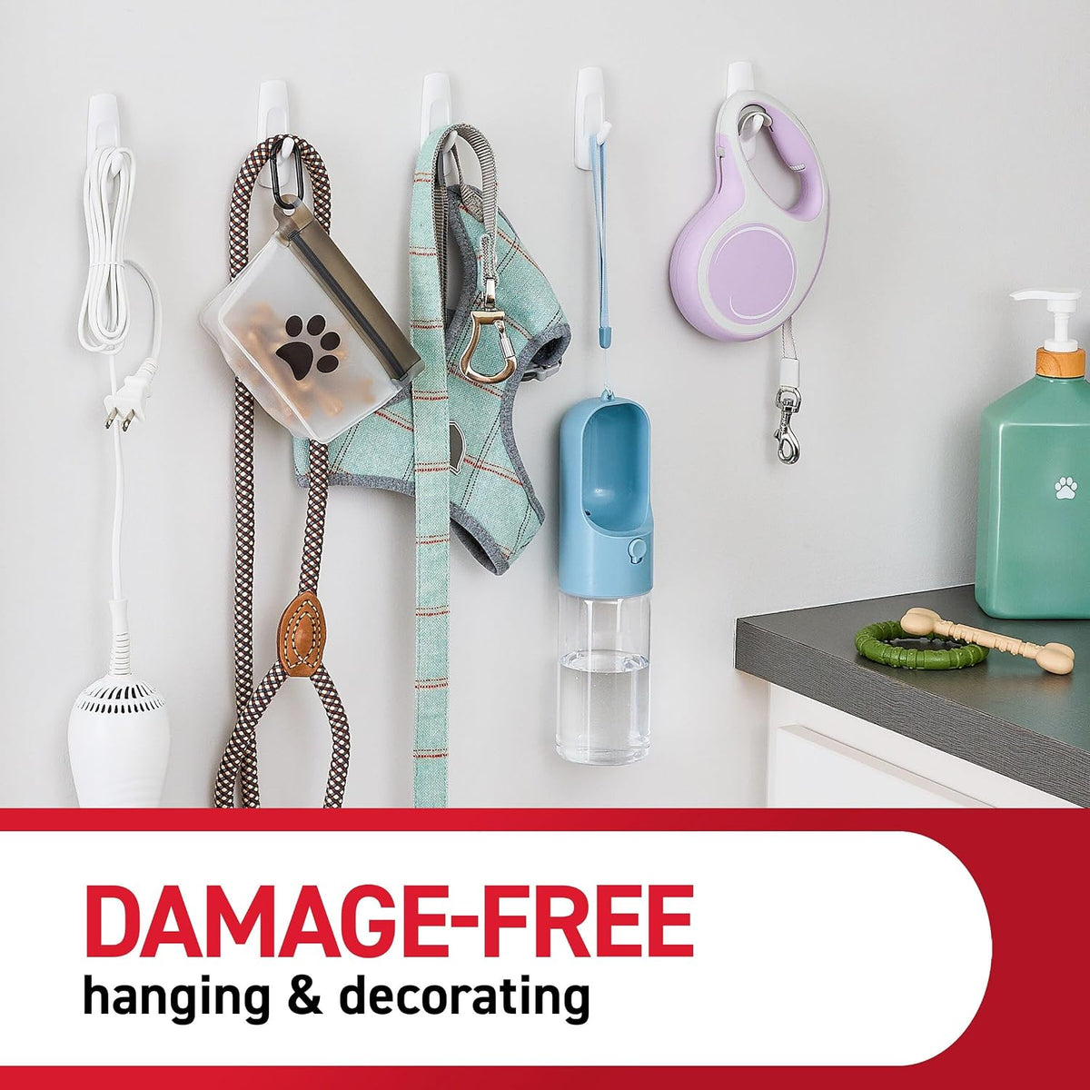 Command Medium Wire Toggle Hooks, 35 Hooks and 40 Strips, Damage-Free Hanging Wall Hook with Adhesive Strips, No Tools Great for Hanging, Organization and Storage, Holds up to 2 lb