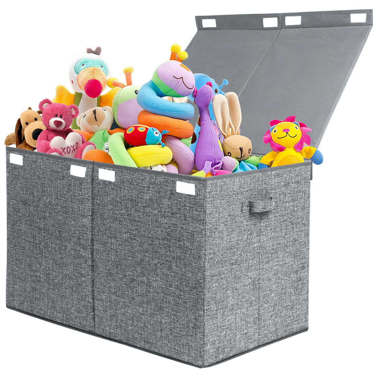 Large Toy Box Storage with Lid, Collapsible Sturdy Toy Chest Storage Bin