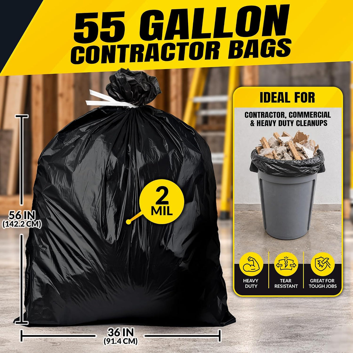 Reli. Contractor Garbage Bags 55 Gallon