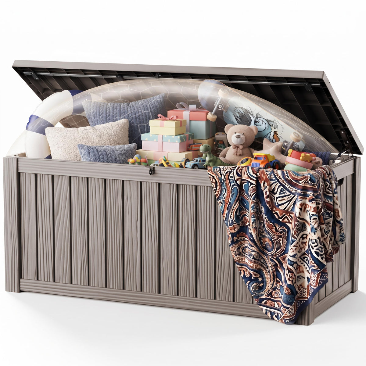 DRATO 310 Gallon Deck Boxes Outdoor Waterproof Large Outside Storage Box